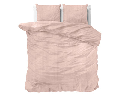 Vaaleanpunainen pussilakanasetti Denim Stone Washed