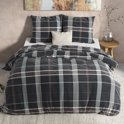 Taupe flanelli pussilakanasetti DH Flanel Bruce