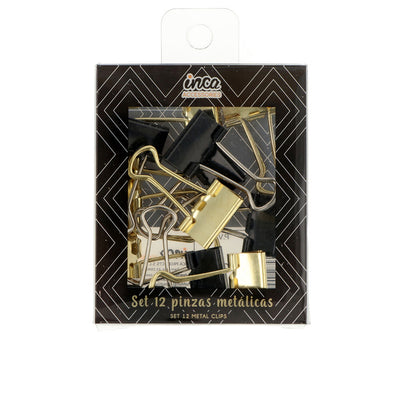 Metallic tongs musta ja kulta 1,9 cm 12 kpl - INCA