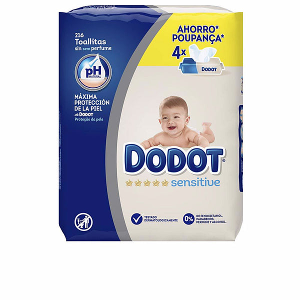 Dodot sensitive ph natural kosteuspyyhkeet 216 kpl | Vuodevaatteet.fi