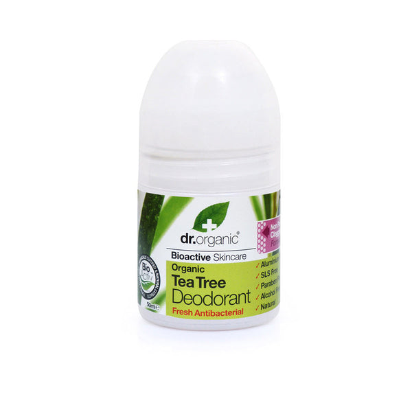 Dr. Organic Bioactive organic teepuu deodorantti roll-on 50 ml | Vuodevaatteet.fi