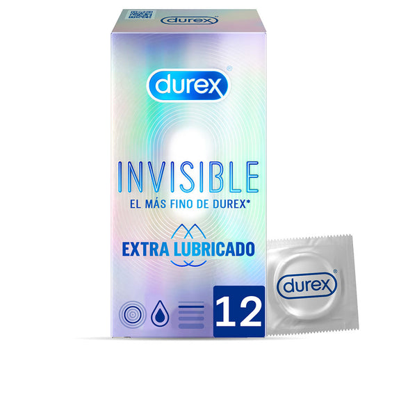 Durex Invisible extra liukastetut kondomit 12 kpl | Vuodevaatteet.fi