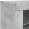 Betoninharmaa senkki led-valoilla Afinesta 163x37x67cm