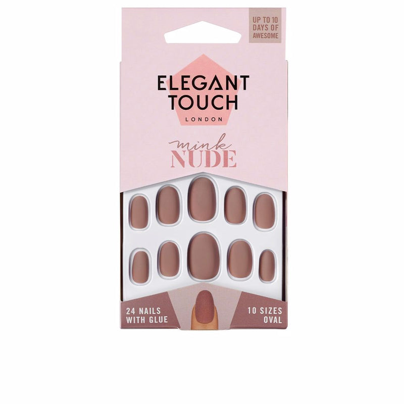 Elegant Touch Polished colour kynnet liimalla, soikea #mink nude | Vuodevaatteet.fi