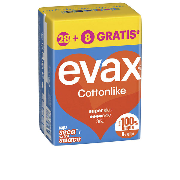 Evax Cottonlike Super Wings Pads 36 U | Vuodevaatteet.fi