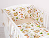 Bobono - Vauvan puuvillainen vuodevaatesetti 2-osainen 135x100 cm laiskiaiset beige/beige