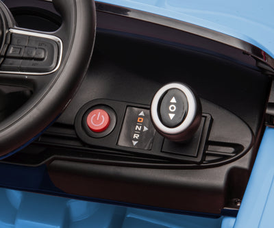 Fiat 500E Sininen Lasten sähköauto - Vuodevaatteet.fi