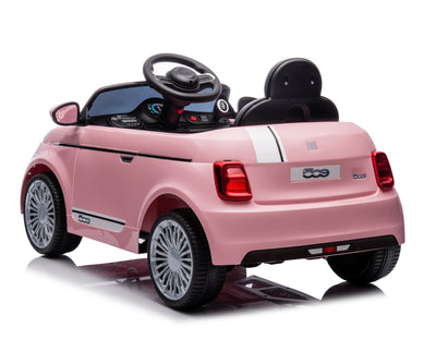 Fiat 500E Vaaleanpunainen Lasten sähköauto - Vuodevaatteet.fi