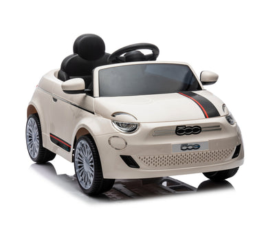 Fiat 500E Valkoinen Lasten sähköauto - Vuodevaatteet.fi