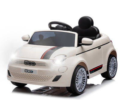 Fiat 500E Valkoinen Lasten sähköauto - Vuodevaatteet.fi