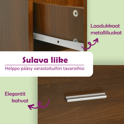 Ruskea laatikosto Slavita 40x50x76cm (tammi, puinen)