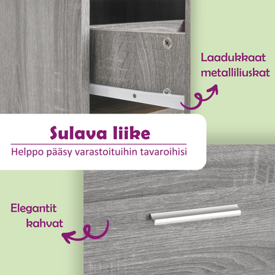 Harmaa laatikosto Slavita 40x50x76cm (puinen)