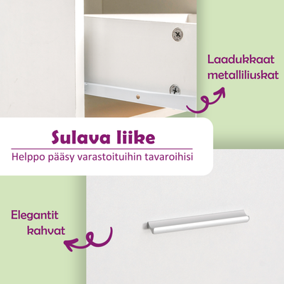 Valkoinen laatikosto Slavita 40x50x76cm (puinen)