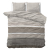 Taupe flanelli pussilakanasetti Flanel Stone Stripe
