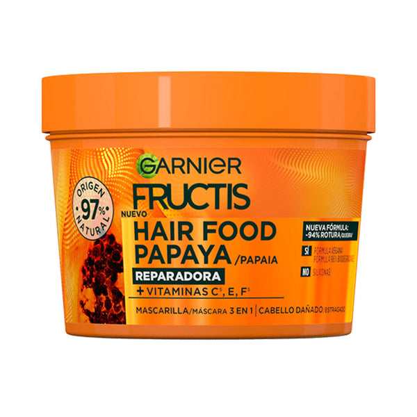 Garnier Fructis Hair Food Papaya korjaava hiusnaamio 390 ml | Vuodevaatteet.fi