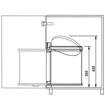 Hailo Roskakori Compact-Box kaappiin koko M 15 l ruostumaton teräs