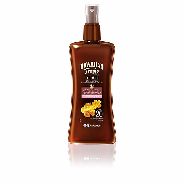 Hawaiian Tropic Coconut & guava kuivaöljy spf20 suihke 200 ml | Vuodevaatteet.fi