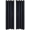Mustat Pimennysverhot Metallirenkailla 2 kpl 135 x 245 cm