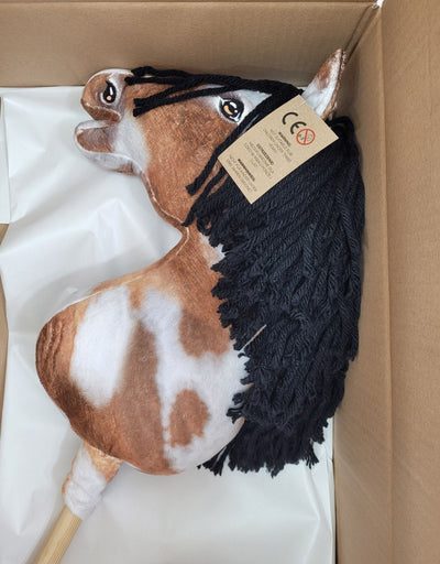 Premium Keppihevonen / Hobby Horse - Tobiano bay black A3