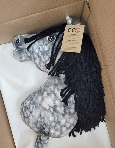 Premium Keppihevonen / Hobby Horse - Dapple grey with black A3