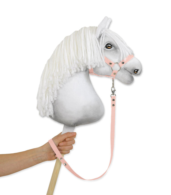Super Hobby Horse - Keppihevosen riimunnaru verkkonauhasta puuteriroosa