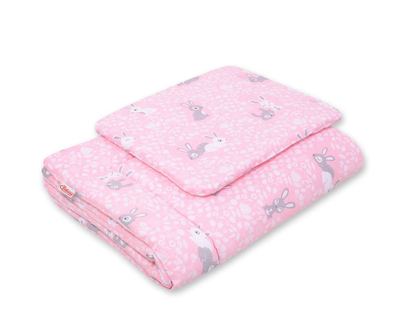 Newborn vuodevaatesetti 2-kpl 75x100cm - pink rabbits
