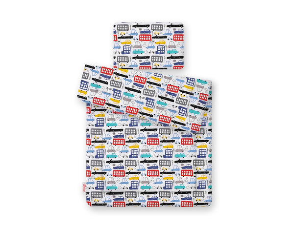 Newborn vuodevaatesetti 2-kpl 75x100cm - colorful cars