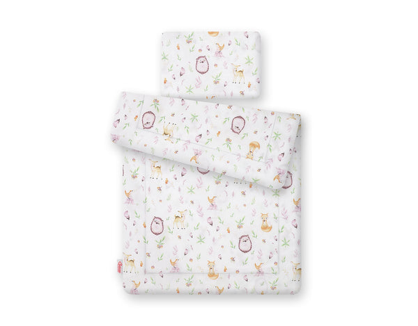 Bobono - Vuodevaatesetti 2 osaa 75x100 cm Newborn - Metsän pehmeys