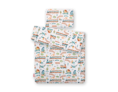Vaauvan Peitto Ja Tyyny - Newborn - 75X100cm - Turquoise train