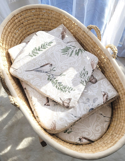 Vaauvan Peitto Ja Tyyny - Newborn - 75X100cm - Brown Birds