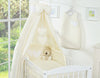 Baby Products - Vuodevaatesetti 5 osaa 120x90 katoksella - Hanging Hearts kerma