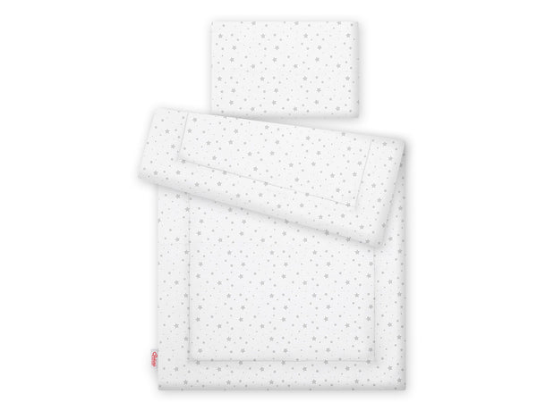 Peitto ja tyyny vauvalle 90x120 cm - mini gray stars