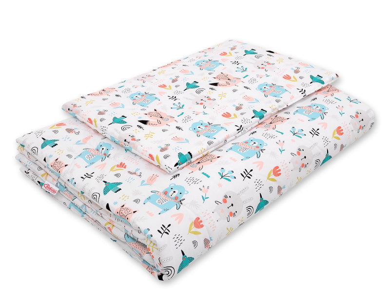 Peitto ja tyyny vauvalle 135x100 cm - blue teddy bears