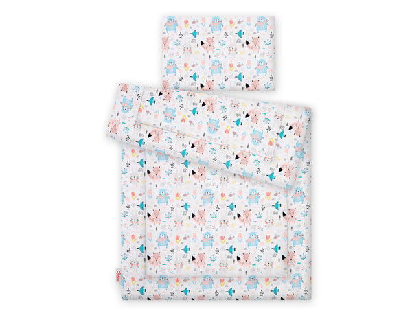 Peitto ja tyyny vauvalle 90x120 cm - blue teddy bears