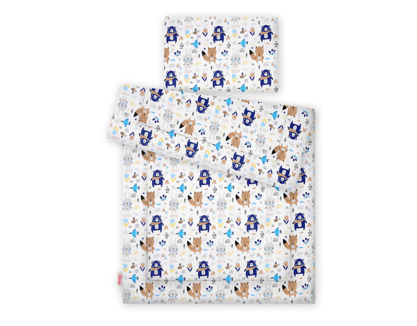 Peitto ja tyyny vauvalle 90x120 cm - navy blue teddy bears