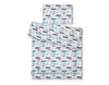 Peitto ja tyyny vauvalle 90x120 cm - gray and turquoise cars