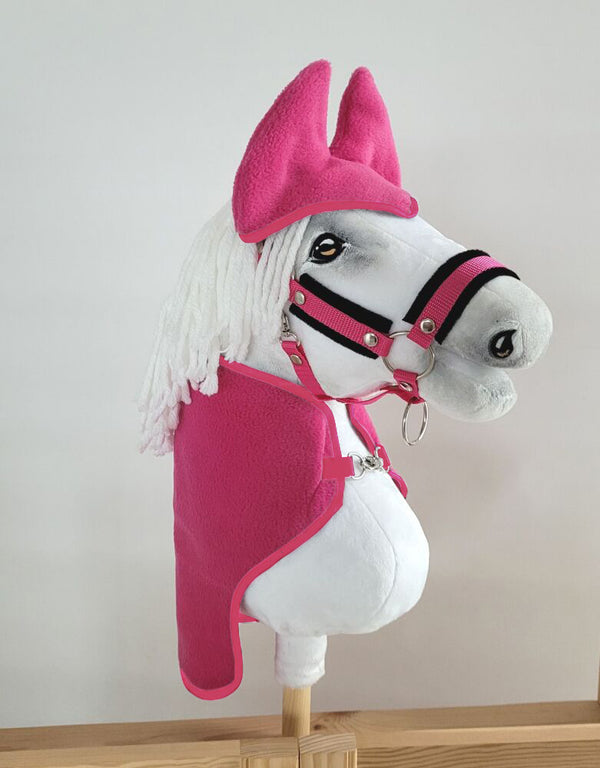 Super Hobby Horse - Hobby Horse A4 ja A5 setti: fleecehuopa + korvalaput - tummanpinkki