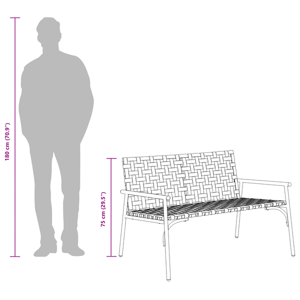 Musta puutarhan tuoli Enar 113x79x75cm (polyrottinki)