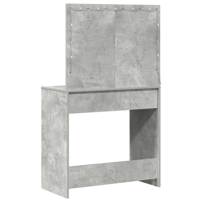 Meikkipöytä Betoninharmaa 78.5 x 41 x 135 cm Tekninen puu