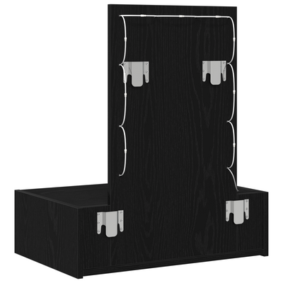 Meikkipöytä LED -nauhavalot Musta 60 x 40 x 70 cm Tekninen puu