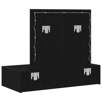 Meikkipöytä LED -nauhavalot Musta 83 x 40 x 70 cm Tekninen puu