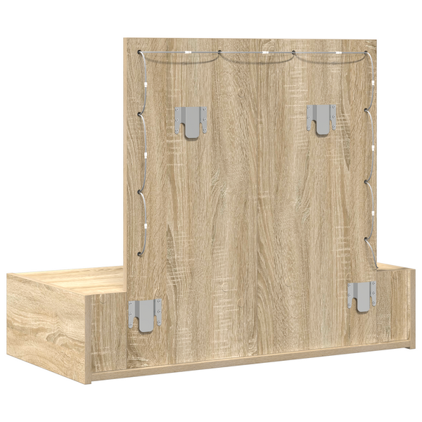 Meikkipöytä LED -nauhavalot Ruskea 83 x 40 x 70 cm Tekninen puu