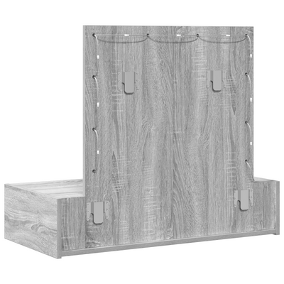 Meikkipöytä LED -nauhavalot Harmaa 83 x 40 x 70 cm Tekninen puu