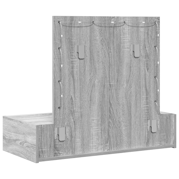 Meikkipöytä LED -nauhavalot Harmaa 83 x 40 x 70 cm Tekninen puu