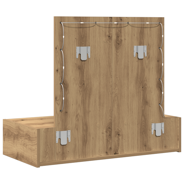 Meikkipöytä LED -nauhavalot Ruskea 83 x 40 x 70 cm Tekninen puu