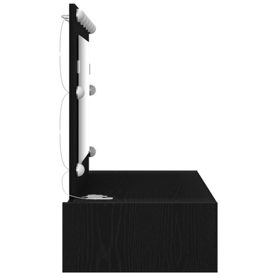 Meikkipöytä LED -nauhavalot Musta 100 x 40 x 70 cm Tekninen puu