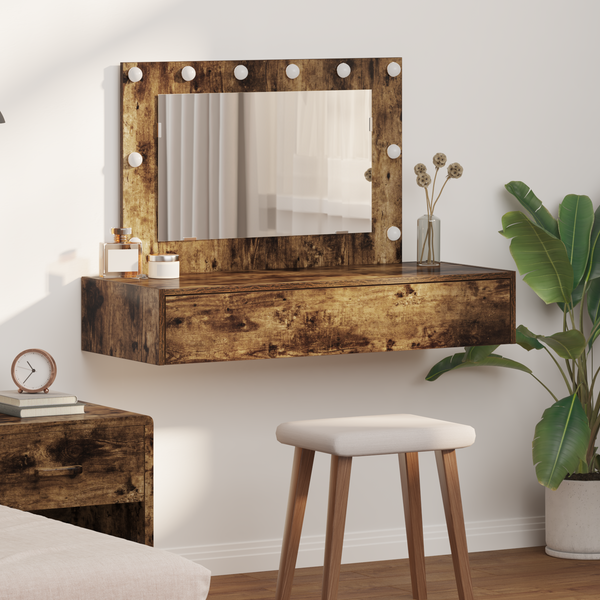Meikkipöytä peilillä Ruskea 100 x 40 x 70 cm Tekninen puu