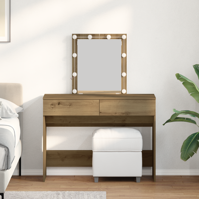 Meikkipöytä artesaani tammi 100 x 40 x 130 cm Tekninen puu