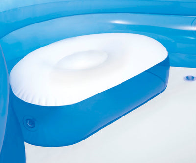 Suuri neliönmuotoinen PVC-perheallas istuimilla 229x229x66 cm