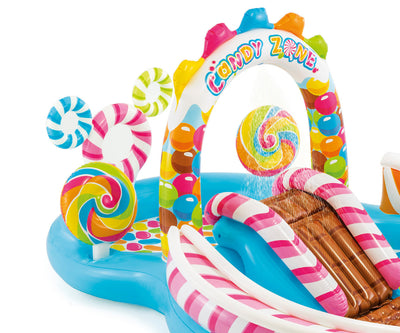 Intex 57149NP -vesileikkikeskus Candy, mitat 295cm x 191cm x 130cm.